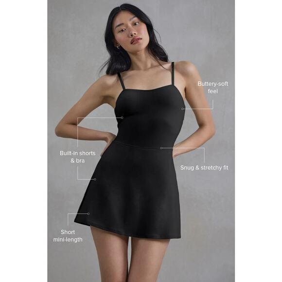 NWT! Alo Soft Courtside Tennis Dress - Black SMALL - Picture 4 of 7